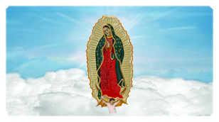 DSC700 110 BL Lady of Guadalupe Clouds Blue